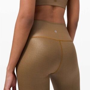 Lululemon Matte Copper Foil Leggings 28” Size 4 Special Edition
